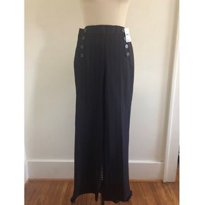 LOFT Navy and Red Stripe Sailor Pants